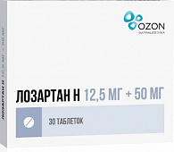 Лозартан Н тбл п/п/о 12,5мг+50мг №30