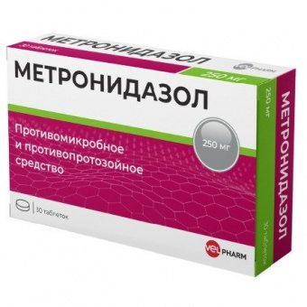 Метронидазол Велфарм тбл 250мг №30 яч конт 10*3
