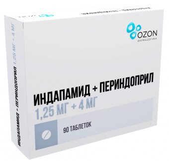 Индапамид+Периндоприл табл. 1,25мг+4мг №90
