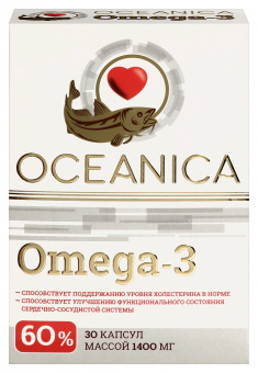 ОКЕАНИКА ОМЕГА 3-60% N60 КАПС МАССОЙ 1400МГ