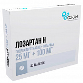 Лозартан Н тбл п/п/о 25мг+100мг №30