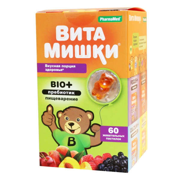 ВитаМишки Био+пребиотик пастилки жеват №60