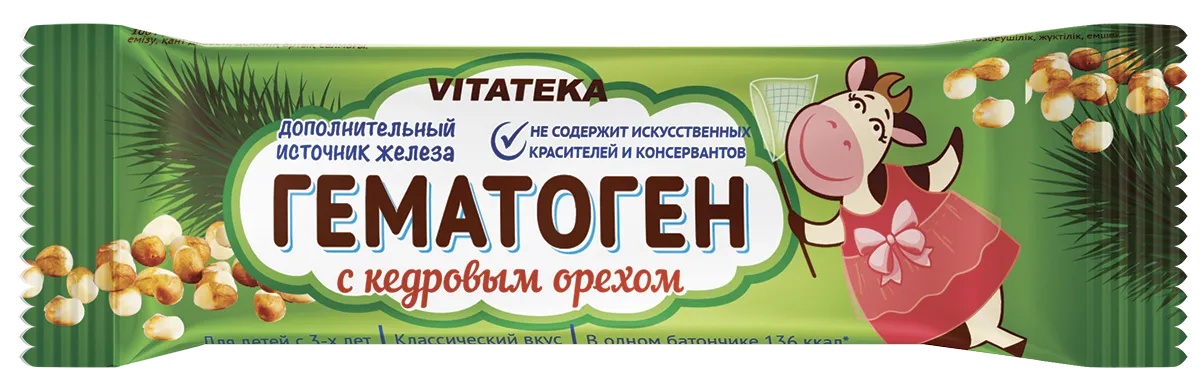 Витатека гематоген кедровый орех 40г