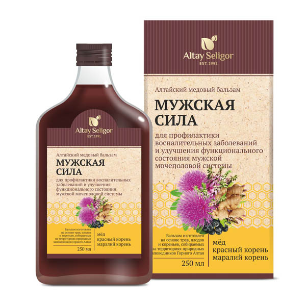 Алтайский медовый бальзам Мужская сила 250мл