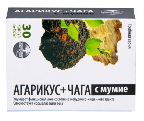 Агарикус+Чага с мумие Грибная серия капс №30