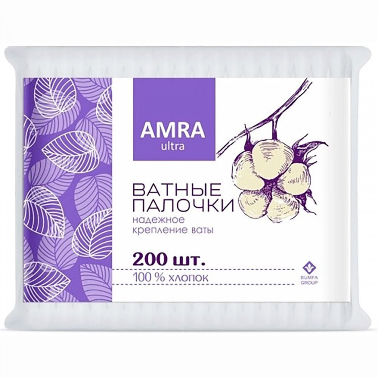 АМРА ВАТНЫЕ ПАЛОЧКИ В ПАКЕТЕ N200
