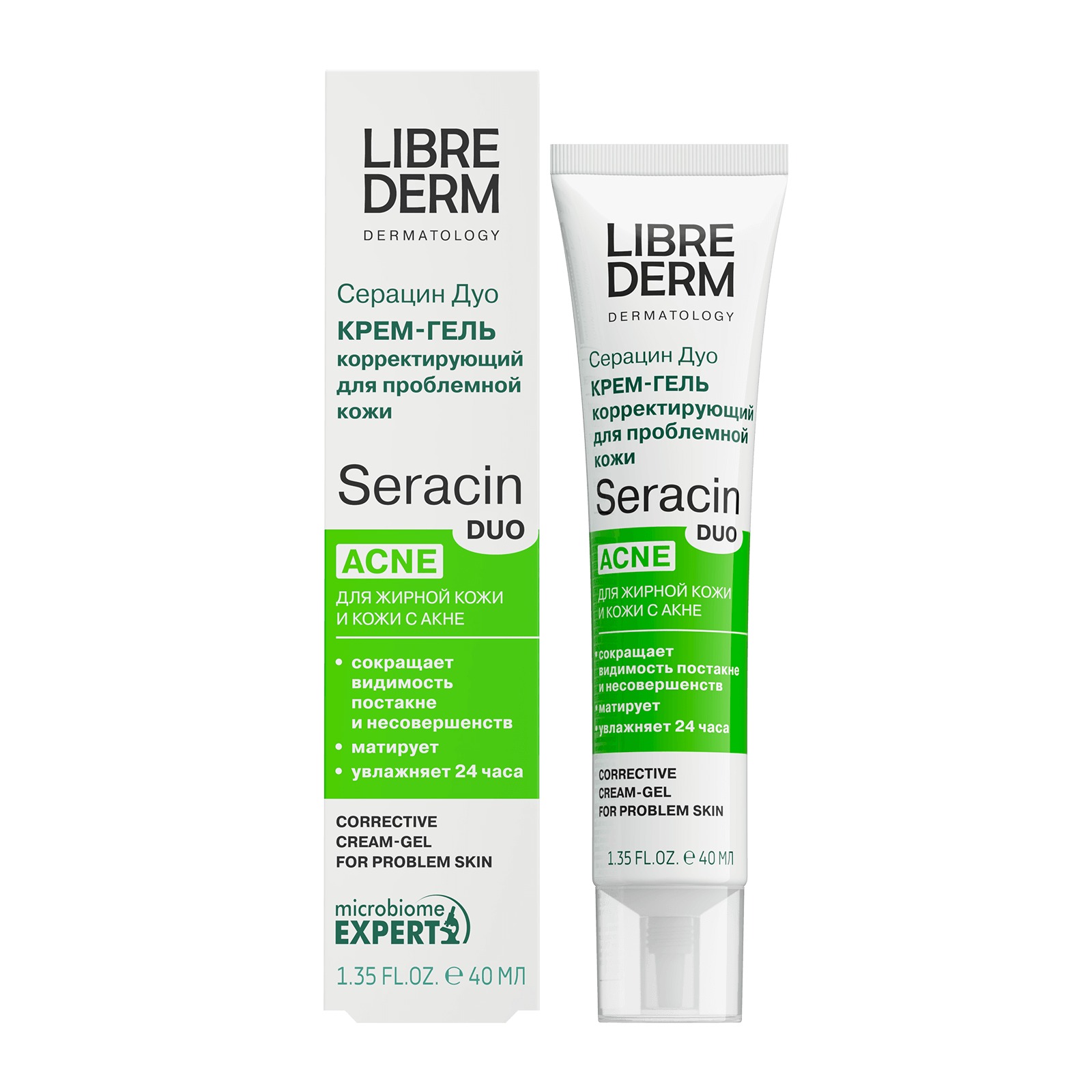 Либридерм Серацин ДУО крем-гель коррект д/пробл/кожи 40мл