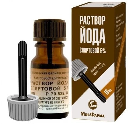 Йод р-р д/наруж прим спирт 5% 10мл с лопаткой
