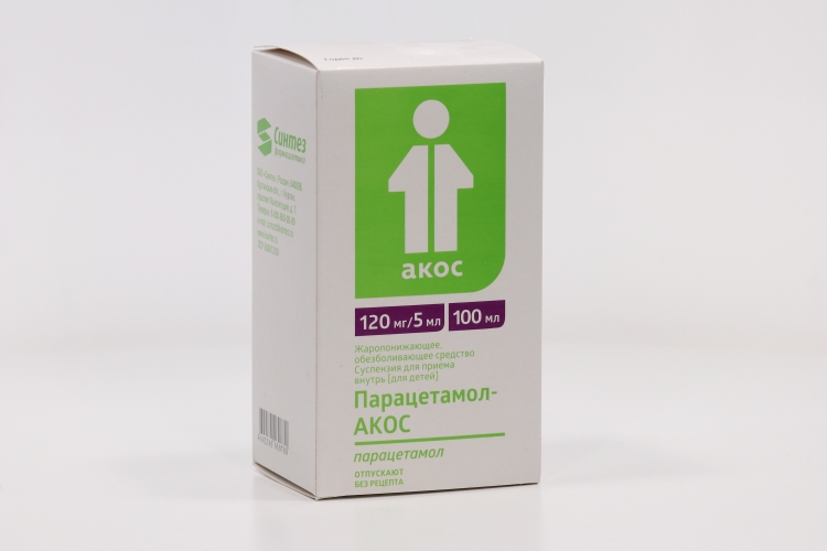Парацетамол-АКОС сусп д/пр вн д/дет 120мг/5мл 100мл №1