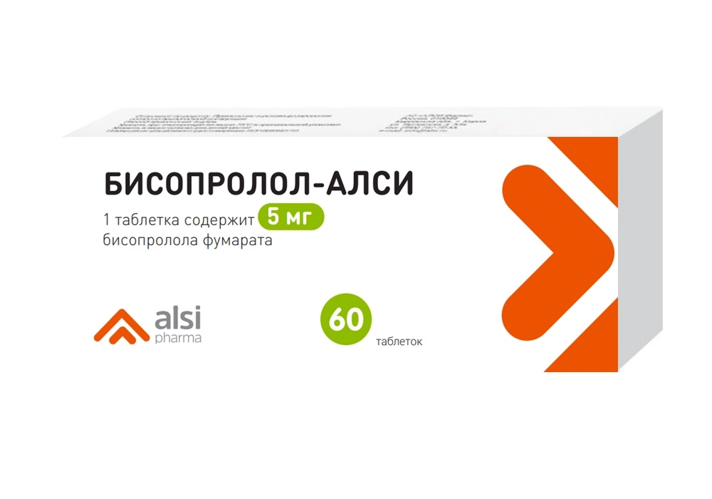 Бисопролол-АЛСИ тбл п/п/о 5мг №60 яч конт 10*6