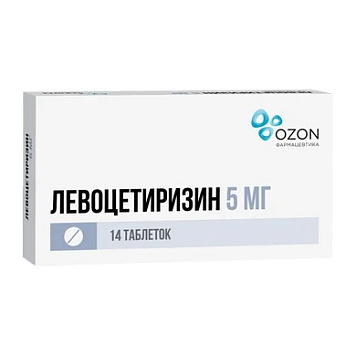 Левоцетиризин тбл п/п/о 5мг №14