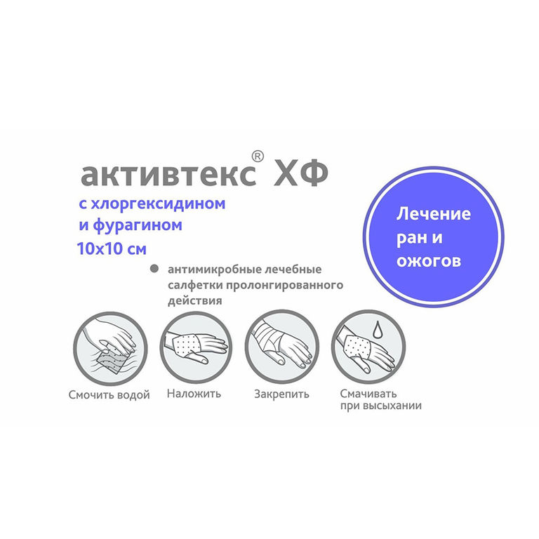 Активтекс салфетки ХФ 10х10см №1