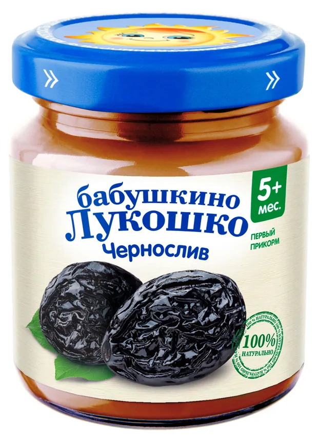 Бабушкино лукошко пюре фрукт чернослив 100г