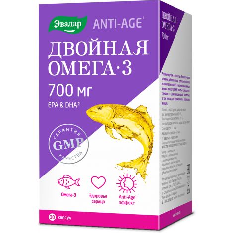 Концентрат рыбьего жира Омега-3 Эвалар капс 350мг №30