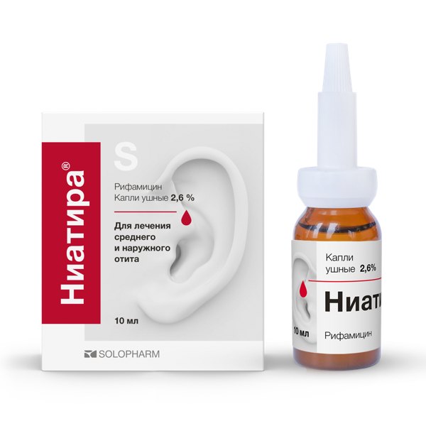 Ниатира капли ушн  2,6% 10мл