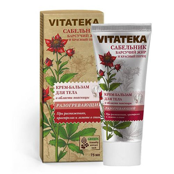 Витатека крем-бальзам д/тела сабельник/барс жир/перец 75мл