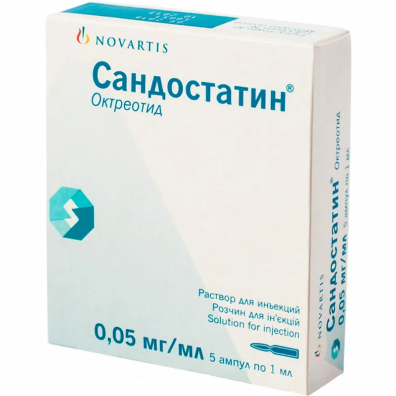 Сандостатин р-р в/в п/к 0,05мг/мл 1мл №5 амп