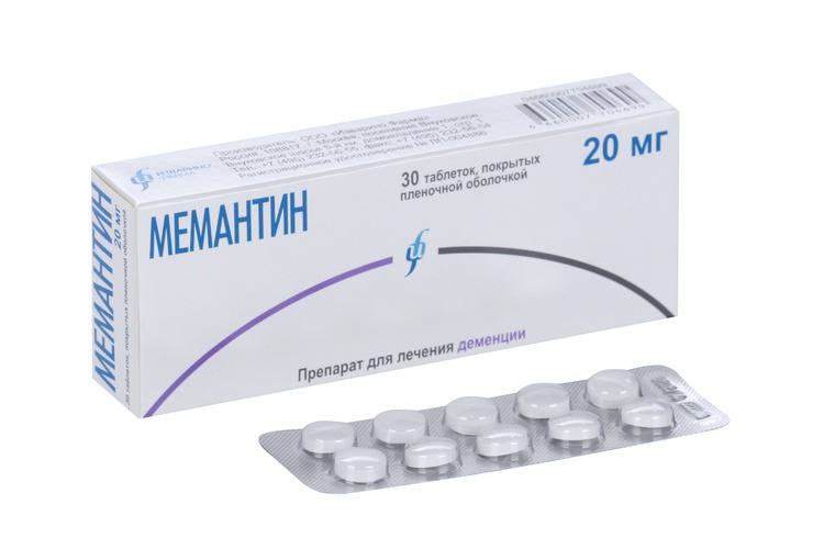 Мемантин тбл п/п/о 20мг №30 яч конт 10*3