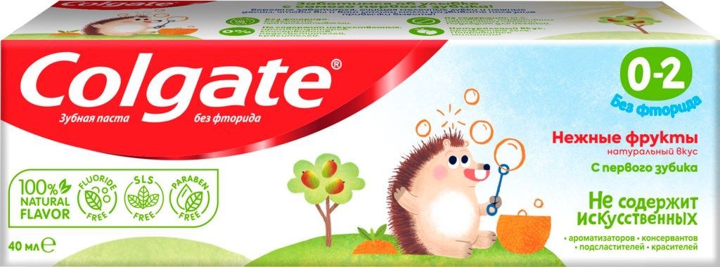 Колгейт зуб паста д/дет б/фтор Нежные фрукты 40мл 0-2лет