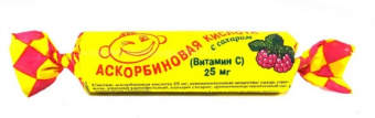 Аскорбиновая к-та с сахаром тбл 25мг №10 Малина