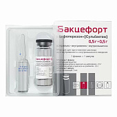 Бакцефорт пор д/р-ра в/в в/м 0,5г+0,5г №1