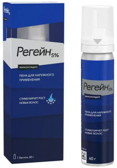 Регейн пена д/наруж прим 5% 60г