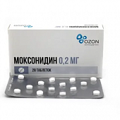 Моксонидин тбл п/п/о 0,2мг №28 яч конт 14*2