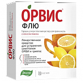 ОРВИС Флю пор д/р-ра д/пр вн 500мг+25мг+200мг №10 лимон