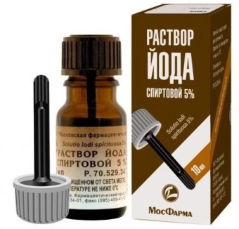 Йод р-р д/наруж прим спирт 5% 10мл с лопаткой