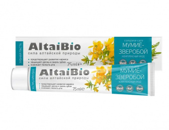 АлтайБио зуб паста Мумие/Зверобой 75мл/100гр