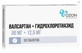 Валсартан+Гидрохлоротиазид тбл п/п/о 80мг+12,5мг №30