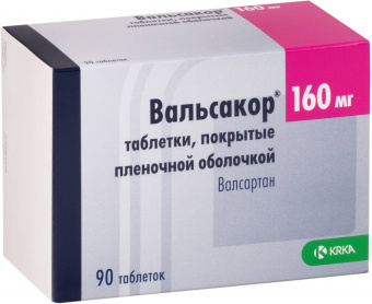 Вальсакор тбл п/п/о 160мг №90