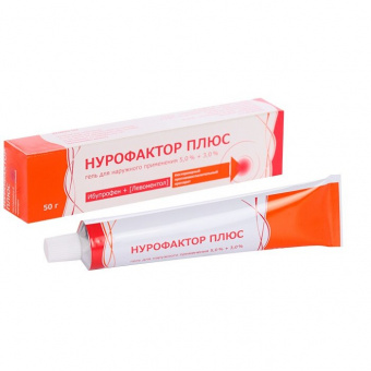 Нурофактор плюс гель д/наруж прим 5%+3% 50г