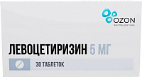 Левоцетиризин тбл п/п/о 5мг №30