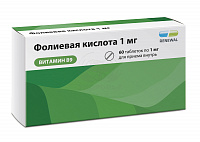 Фолиевая к-та Реневал тбл 1мг №60 яч конт 10*6