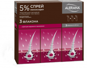 Алерана спрей д/наруж прим 5% 60мл №3