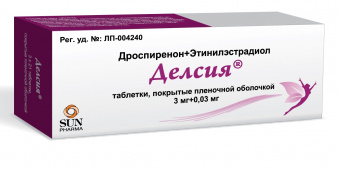 Делсия тбл п/п/о 3мг+0,03мг №63
