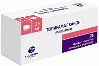 Топирамат Канон тбл п/п/о 25мг №28 яч конт