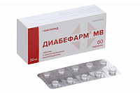 Диабефарм МВ тбл пролонг высв 30мг №60 яч конт 10*6
