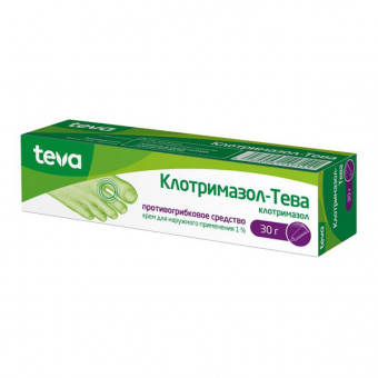 Клотримазол-Тева крем д/наруж прим 1% 30г