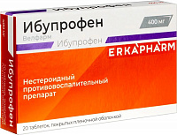 Ибупрофен Велфарм тбл п/п/о 400мг №20 яч конт 10*2