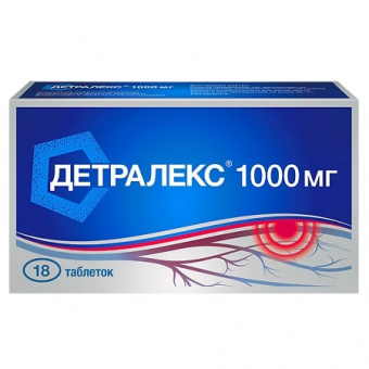 Детралекс тбл п/п/о 1000мг №18