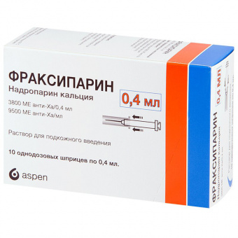 Фраксипарин р-р д/п/к 9500 анти-Ха МЕ/мл 0,4мл №10