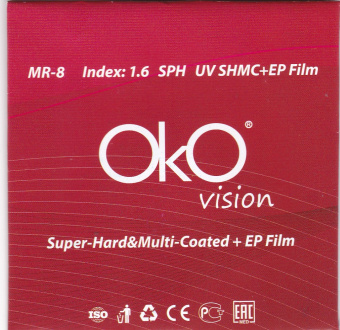 Линза очковая OkOvision 1.60 MR-8 SPH -5,25 75мм