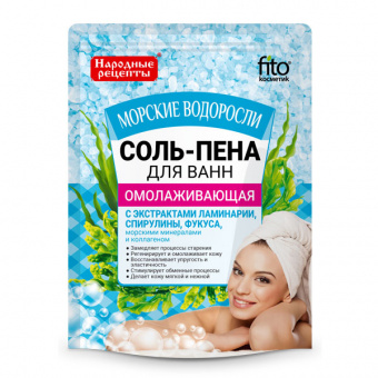 Народные рецепты соль-пена д/ванн Морс водоросли 200г
