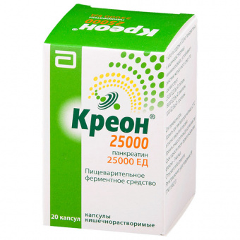 Креон 25000 капс кишечнор 25000ЕД №20