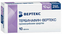 Тербинафин-Вертекс тбл 250мг №10